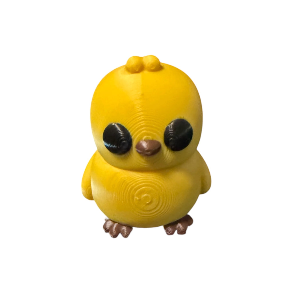 Driftwood 3D Printworks Flexi Chick flexi toy with vibrant orange and yellow colors, flexible and playful design for kids or pets.