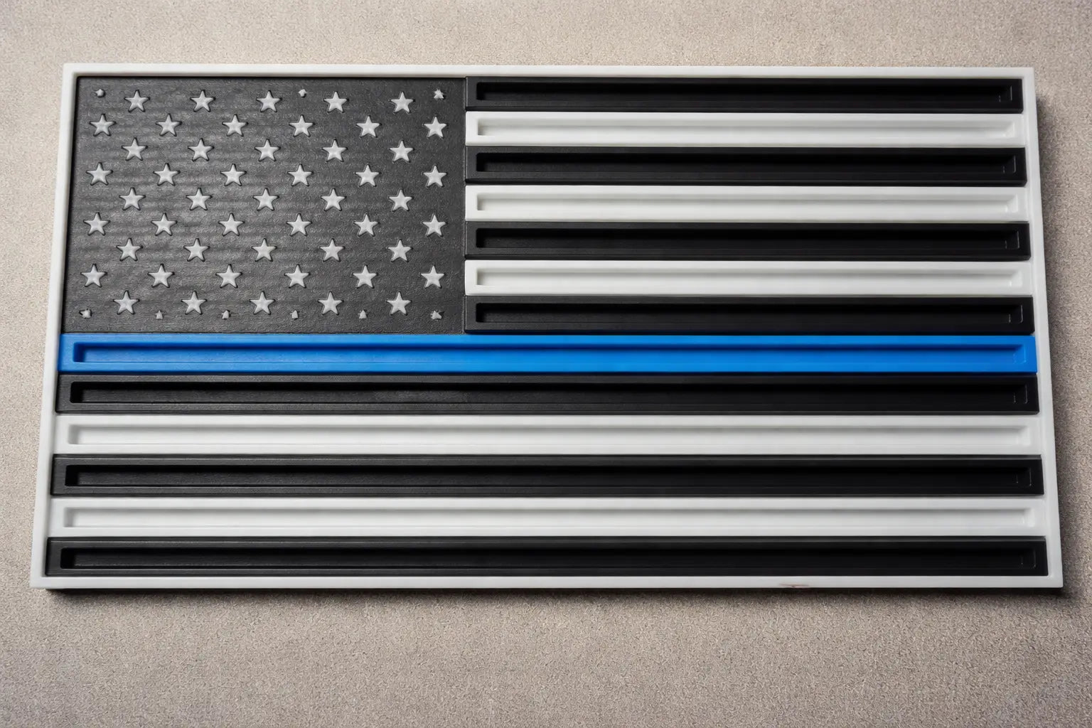 Thin Line American Flag Challenge Coin Holder – 9” Tabletop Display (Multiple Colors Available) Driftwood 3D Printworks First Responder Gear