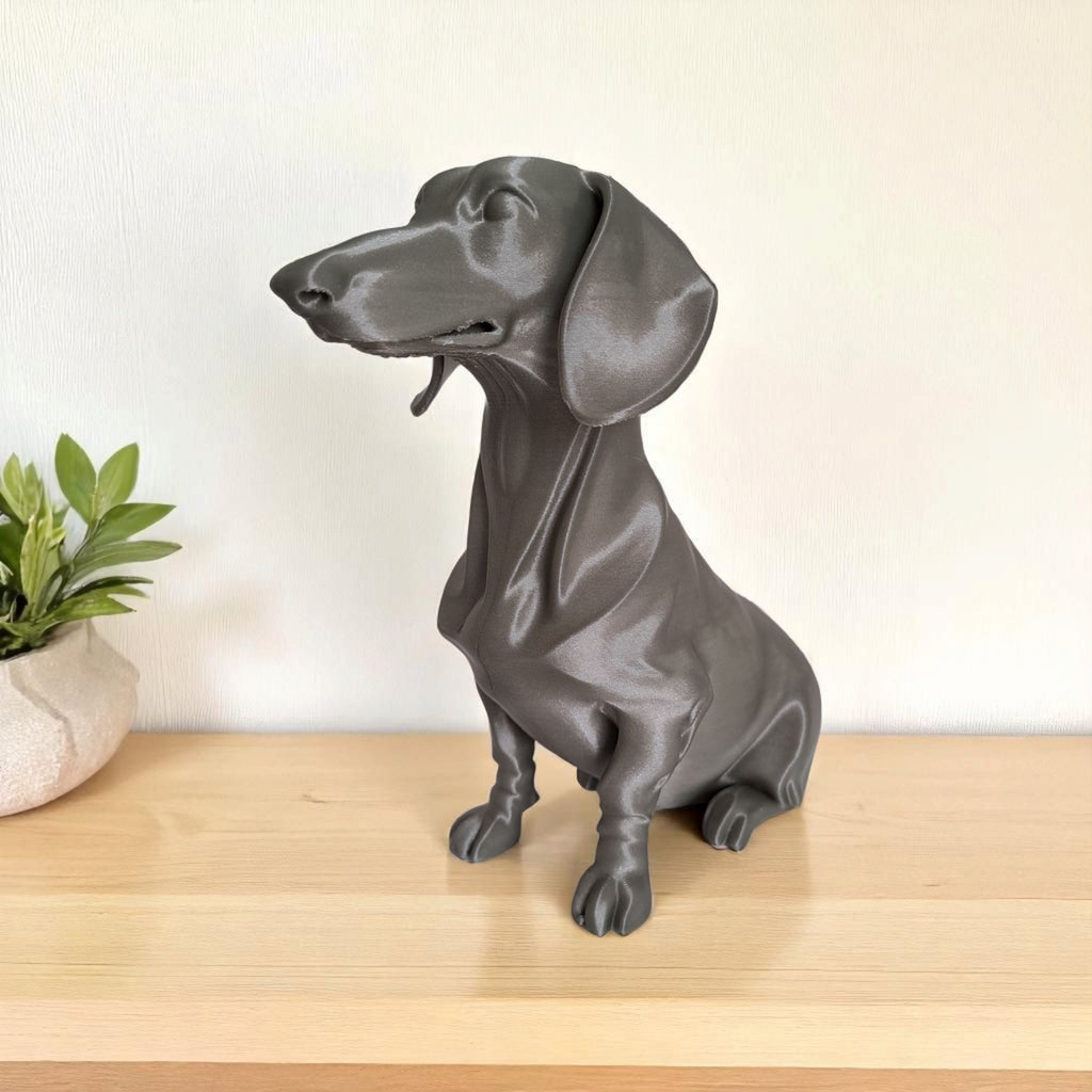 Dachshund Dog Statue | Modern 3D Printed Sausage Dog Decor