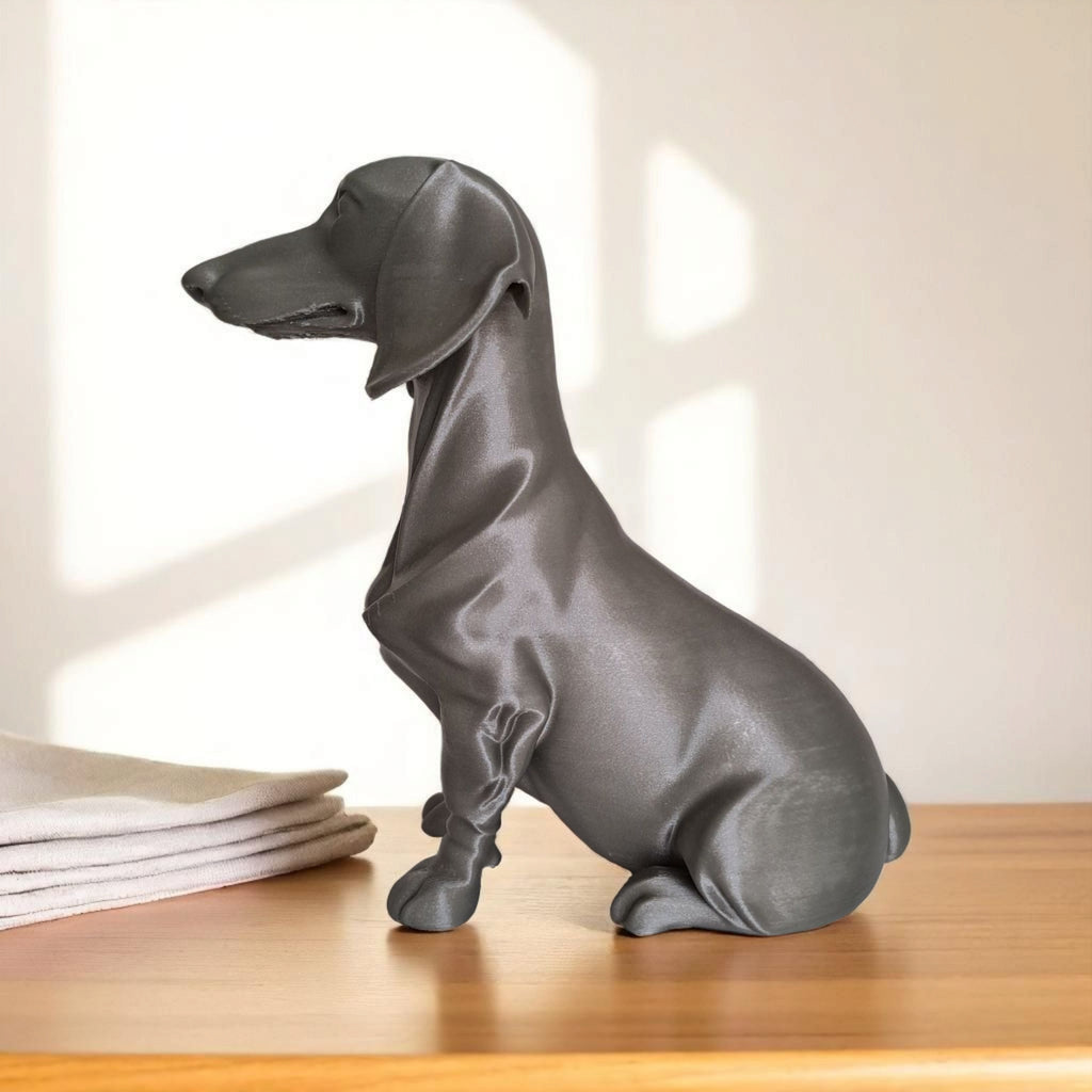 Dachshund Dog Statue | Modern 3D Printed Sausage Dog Decor