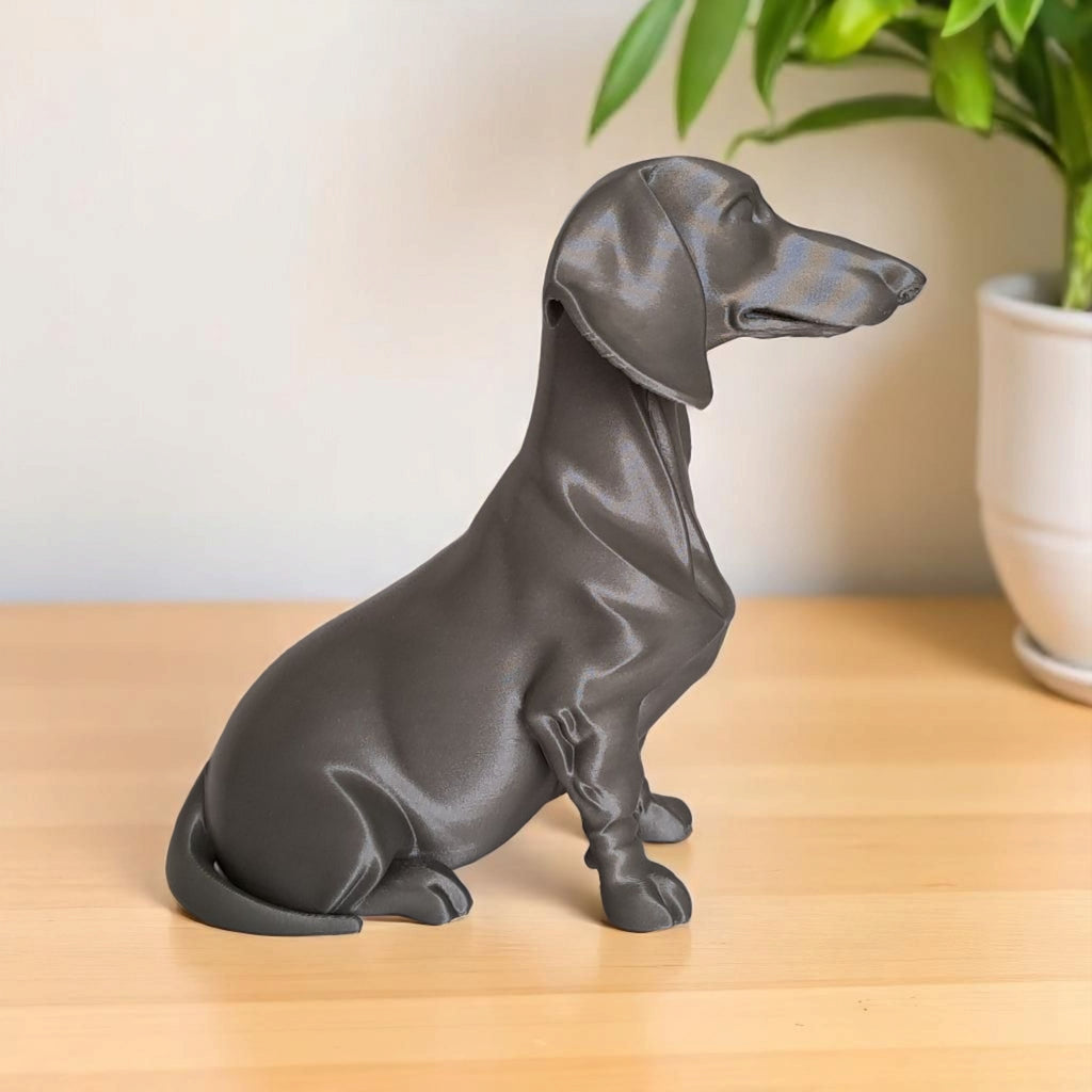 Dachshund Dog Statue | Modern 3D Printed Sausage Dog Decor