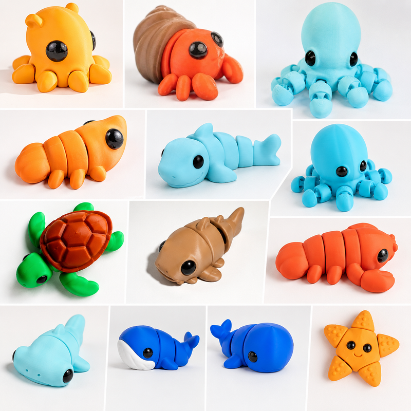 collage of flexi animals 