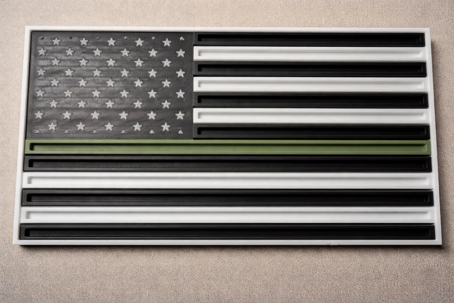 Thin Line American Flag Challenge Coin Holder – 9” Tabletop Display (Multiple Colors Available) Driftwood 3D Printworks First Responder Gear