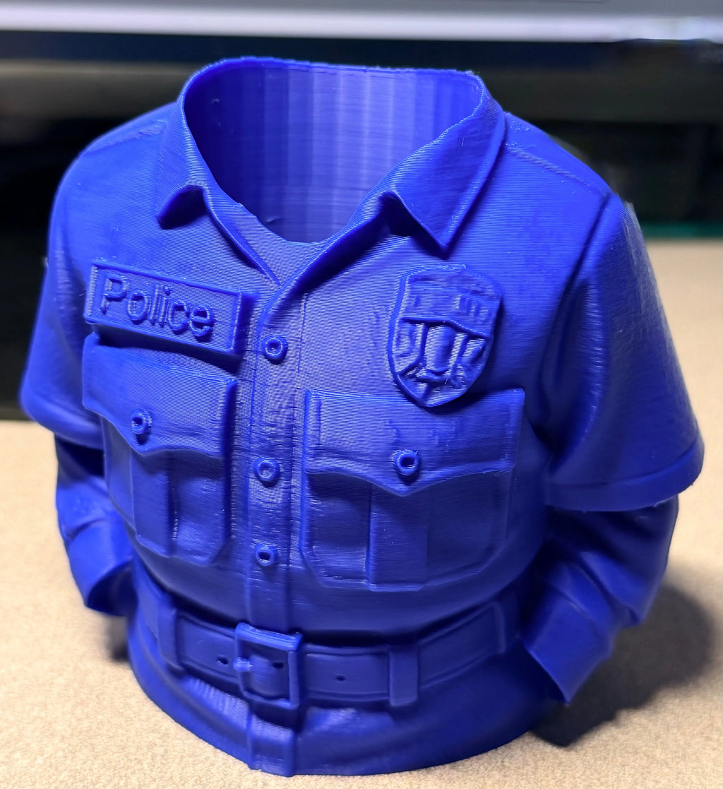 3D Printed Police Officer Uniform Pen Holder Driftwood 3D Printworks Home Decor