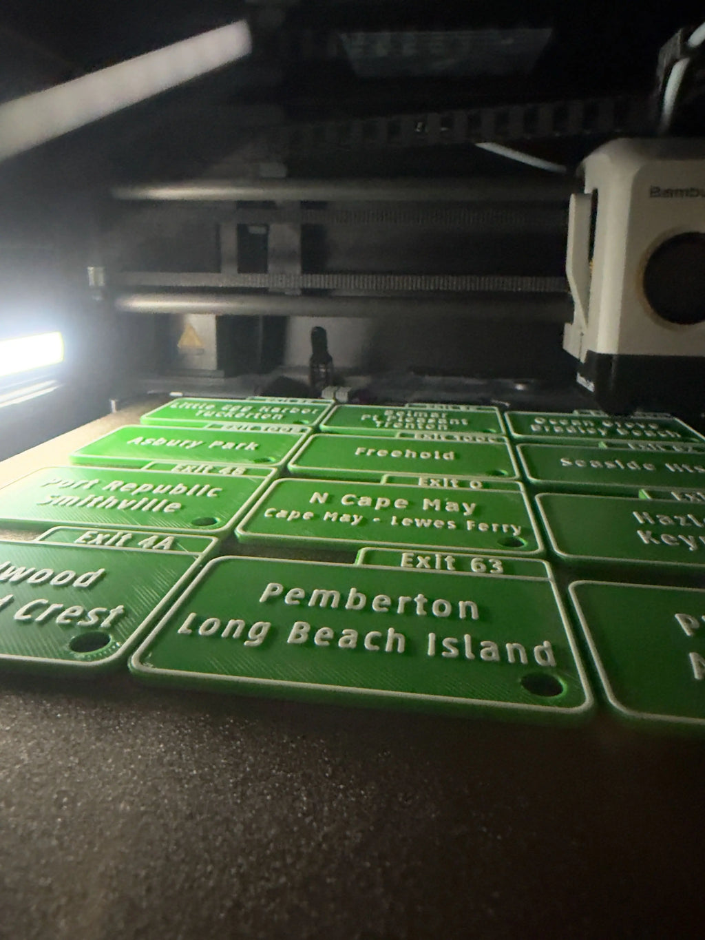 NJ Garden State Parkway Exit Sign Keychains - Driftwood 3D Printworks