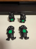 Lucky Black Cat with Clover - Driftwood 3D Printworks