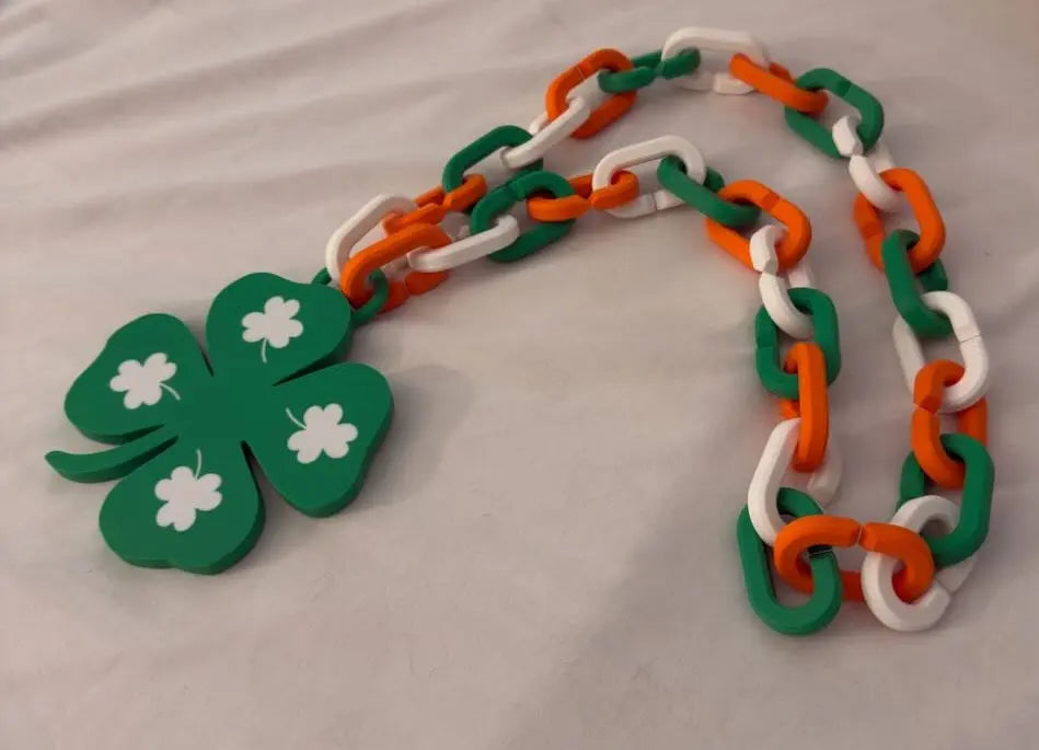 St. Patrick’s Day Clover Hype Chain – Shamrock Party Chain Driftwood 3D Printworks Hype Chain