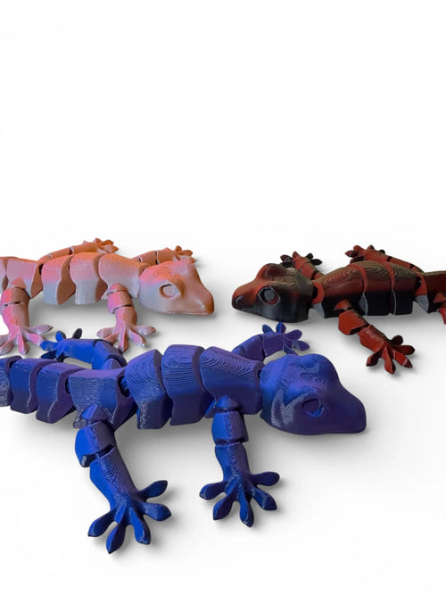 8" Flexi Gecko single color Driftwood 3D Printworks Flexi Toy