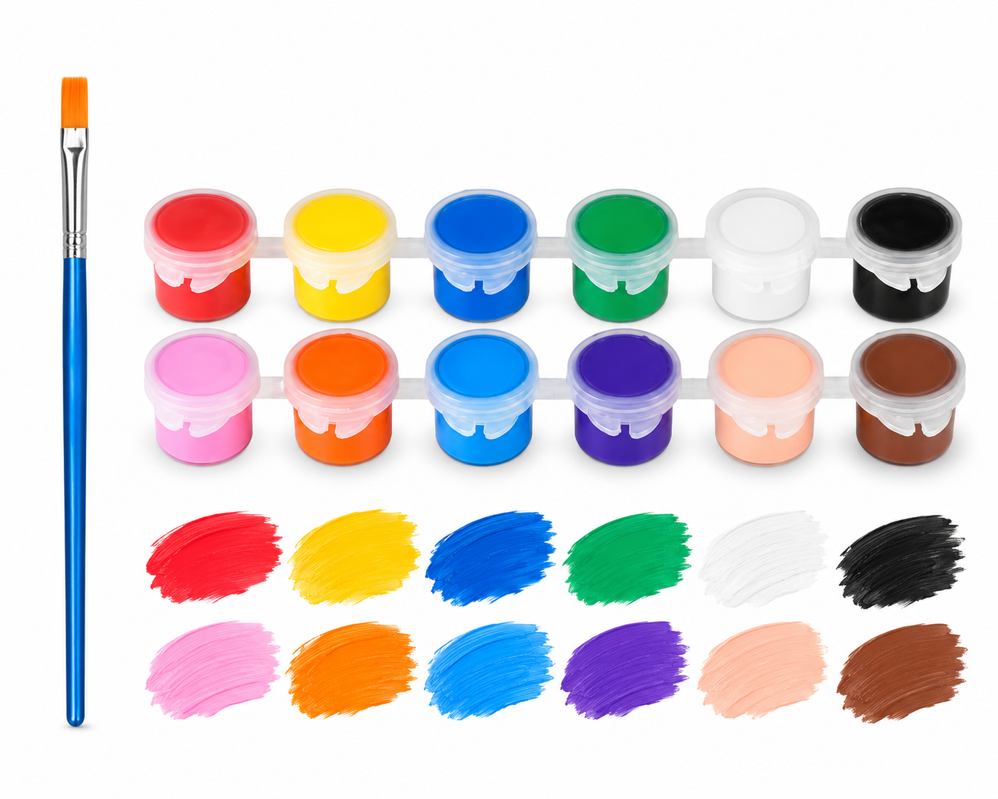 Paint-A-Flexi paint set by Driftwood 3D Printworks with brushes and paints for creative projects.