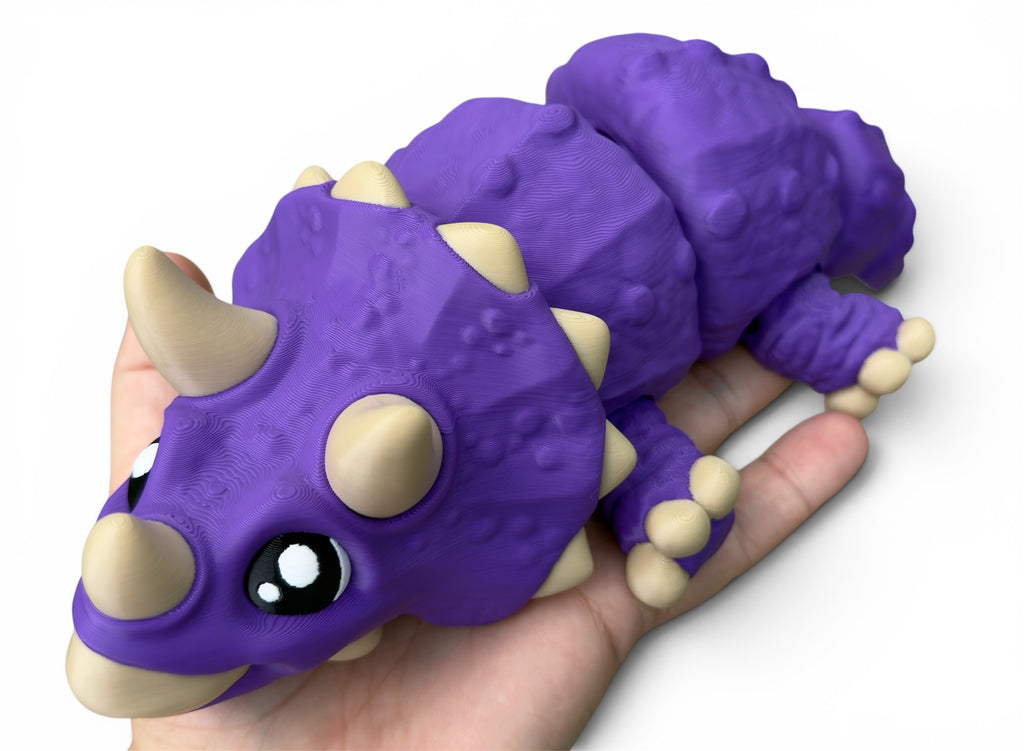 Flexi Triceratops – Large Articulated 3D Printed Dinosaur Driftwood 3D Printworks Flexi Toy