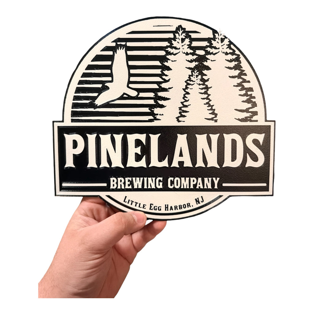 Custom 3D Printed Tin Tacker Style Sign Driftwood 3D Printworks Signs