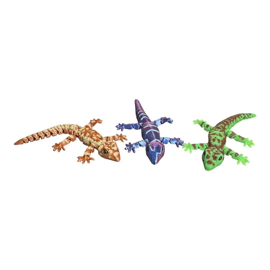 4" Flexi Gecko two color Driftwood 3D Printworks Flexi Toy