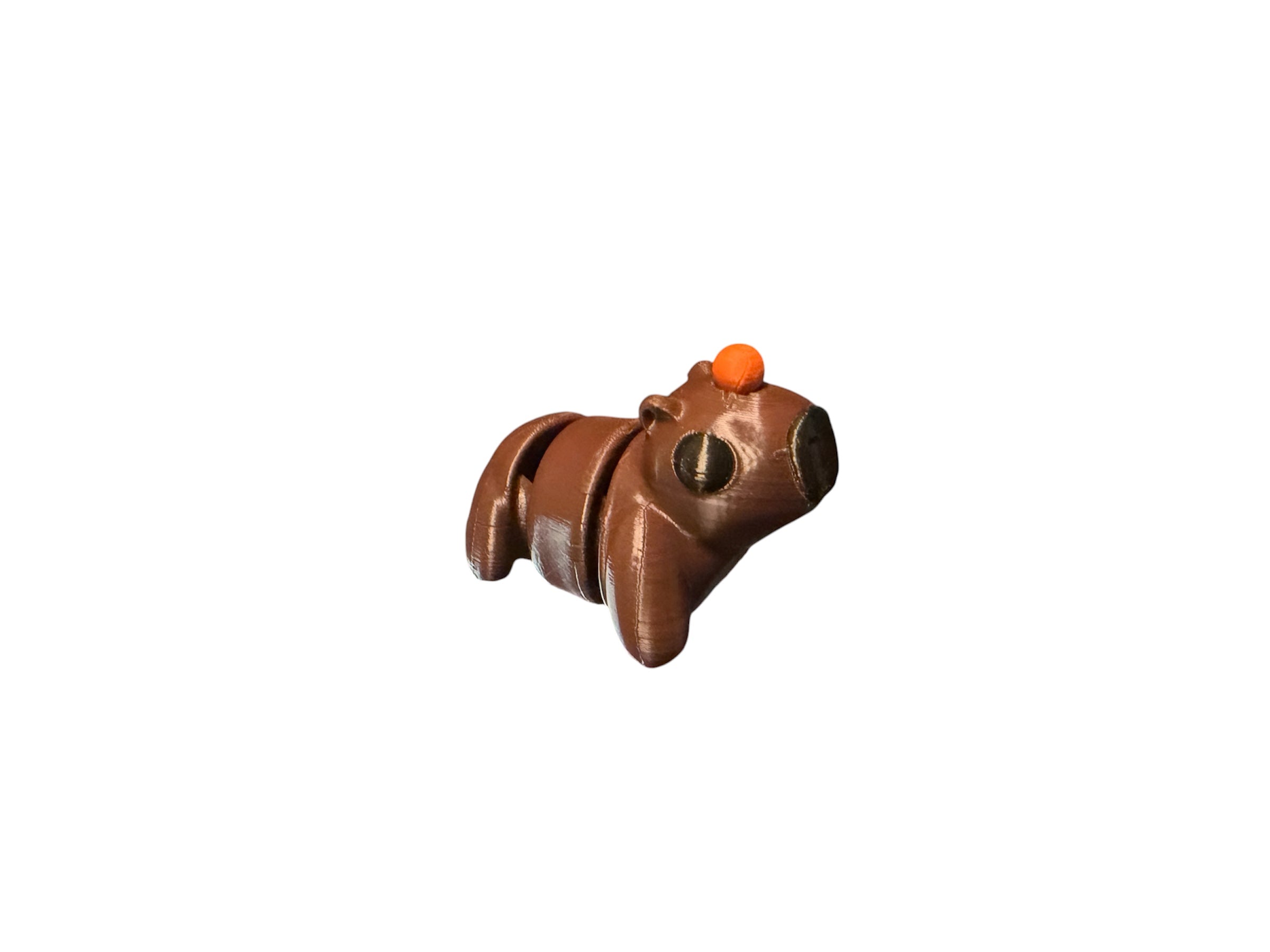 Flexi Capybara with Orange Driftwood 3D Printworks Flexi Toy