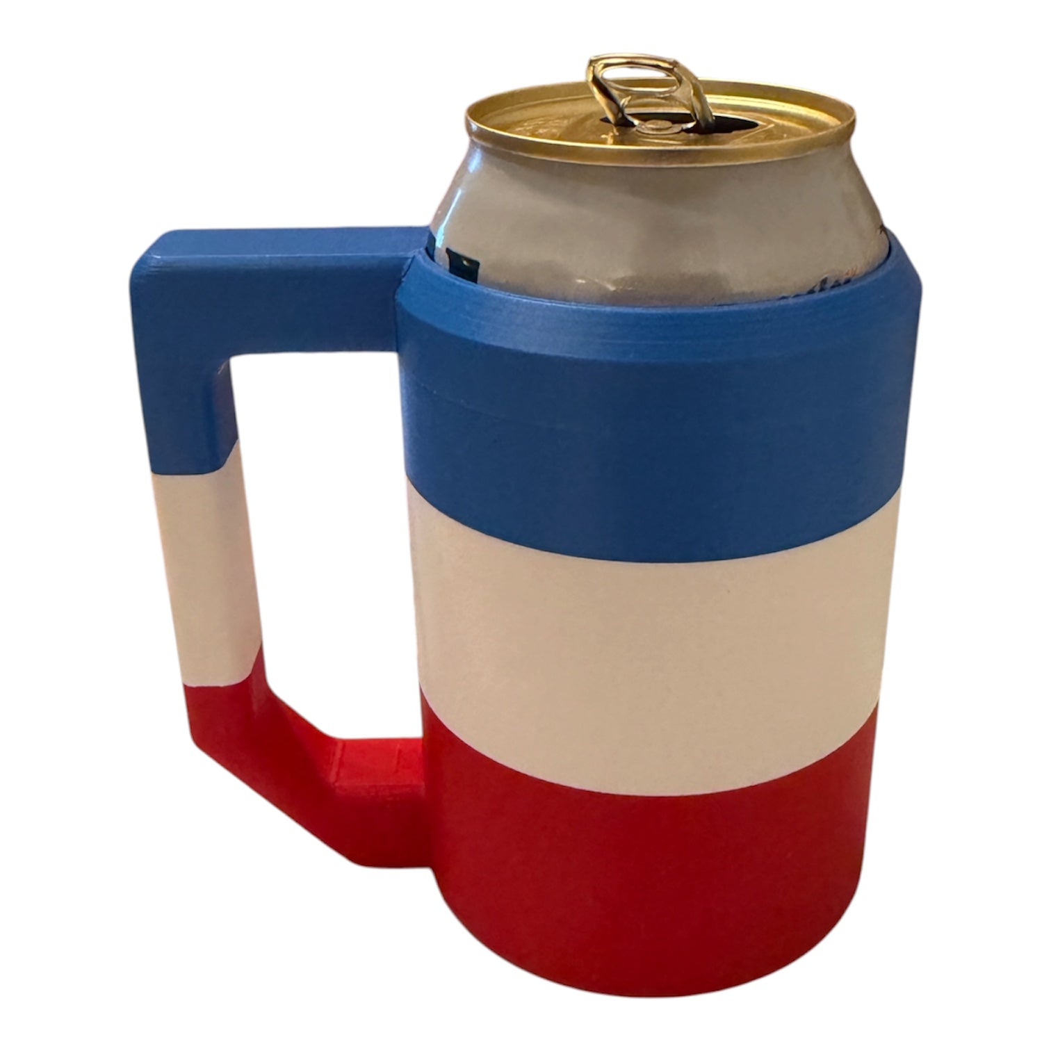 12 oz Can Cooler with Handle – Red, White & Blue Edition Driftwood 3D Printworks Can holders