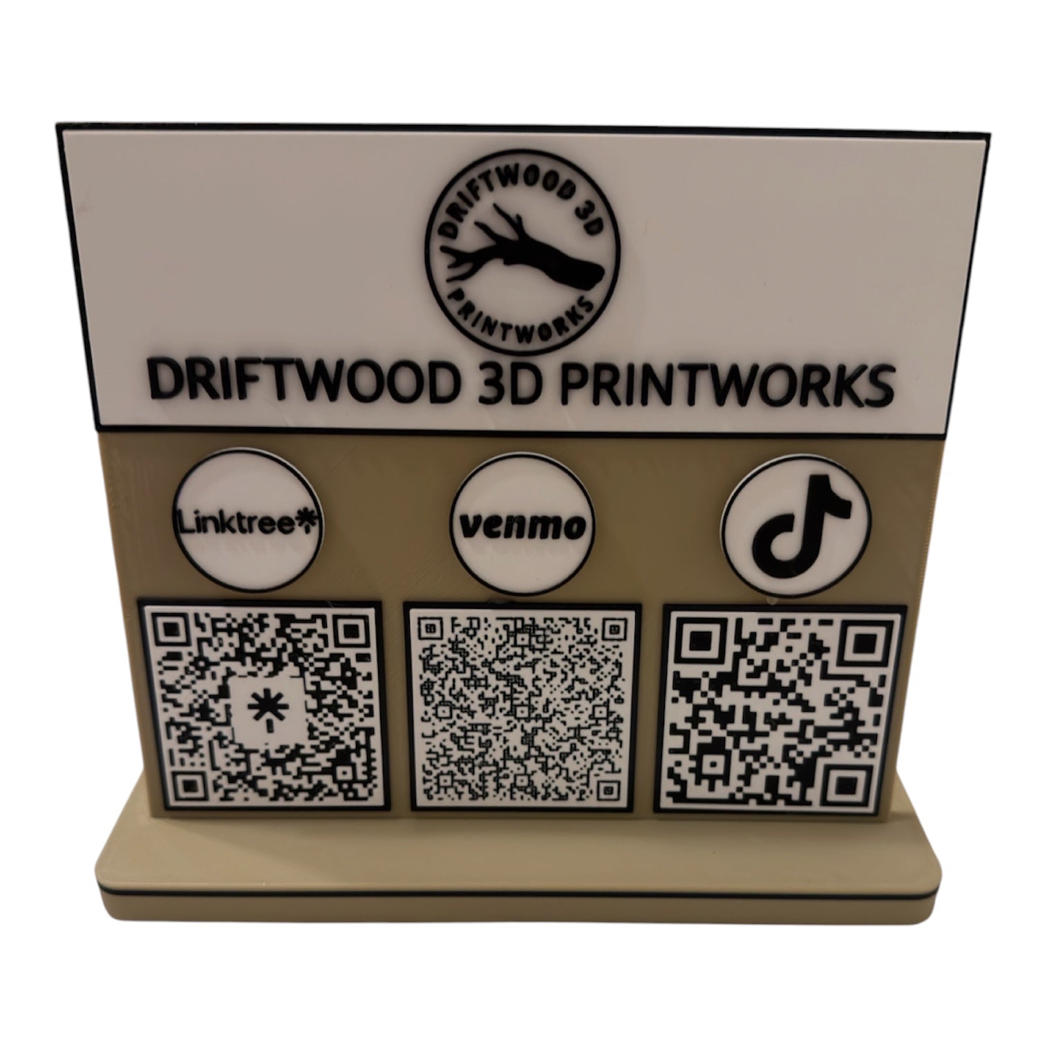 Custom QR Code Sign Driftwood 3D Printworks QR Code Sign