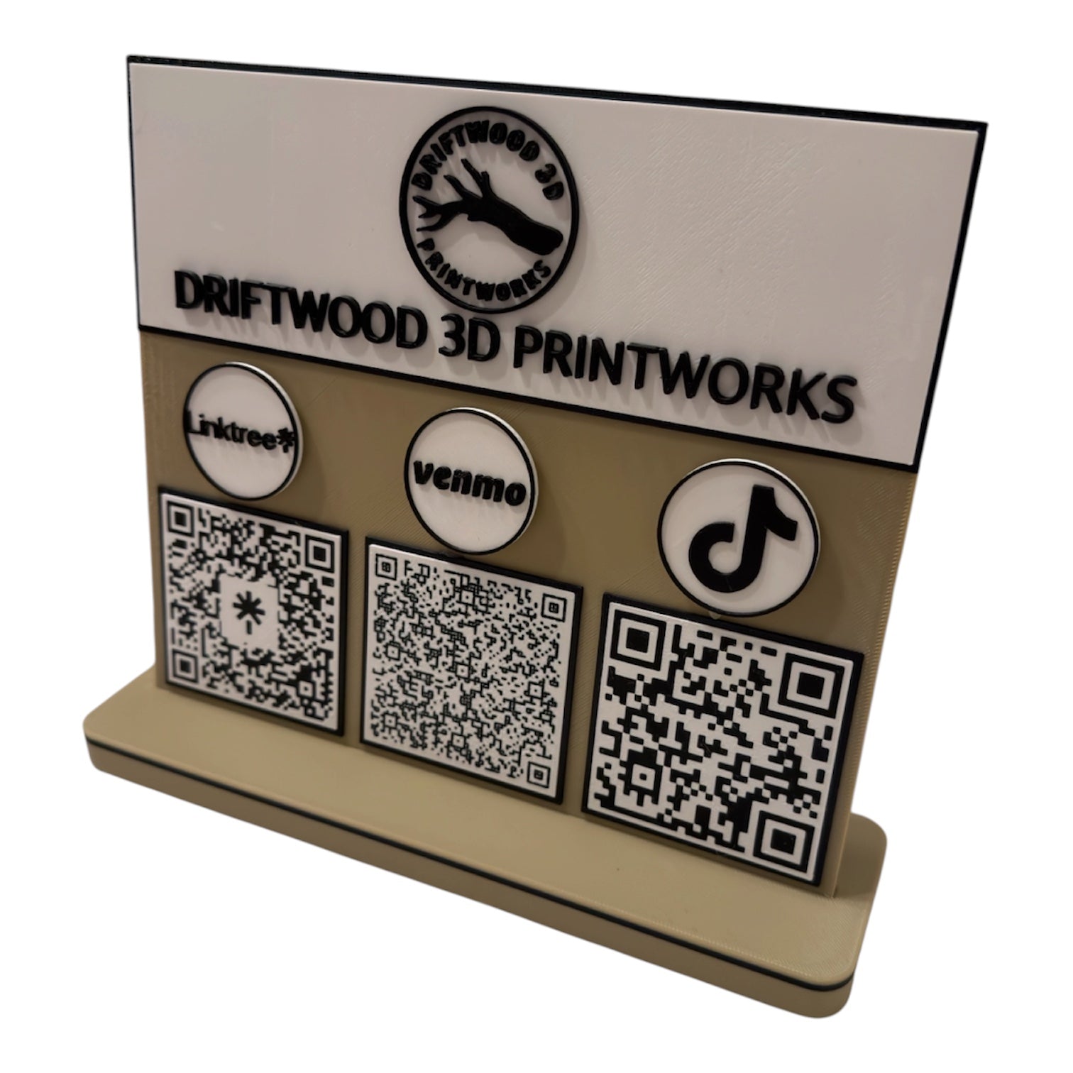 Custom QR Code Sign Driftwood 3D Printworks QR Code Sign