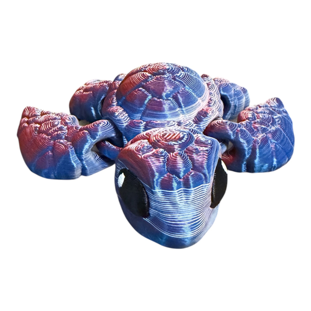 Flexi Turtle – Red, White & Blue Edition Driftwood 3D Printworks Flexi Toy