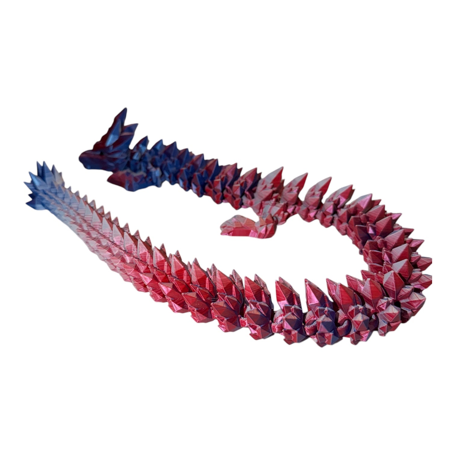 Crystal Dragon Red White & Blue Edition – Articulated 3D Printed Dragon | Multi-Color Fantasy Fidget Driftwood 3D Printworks Flexi Toy