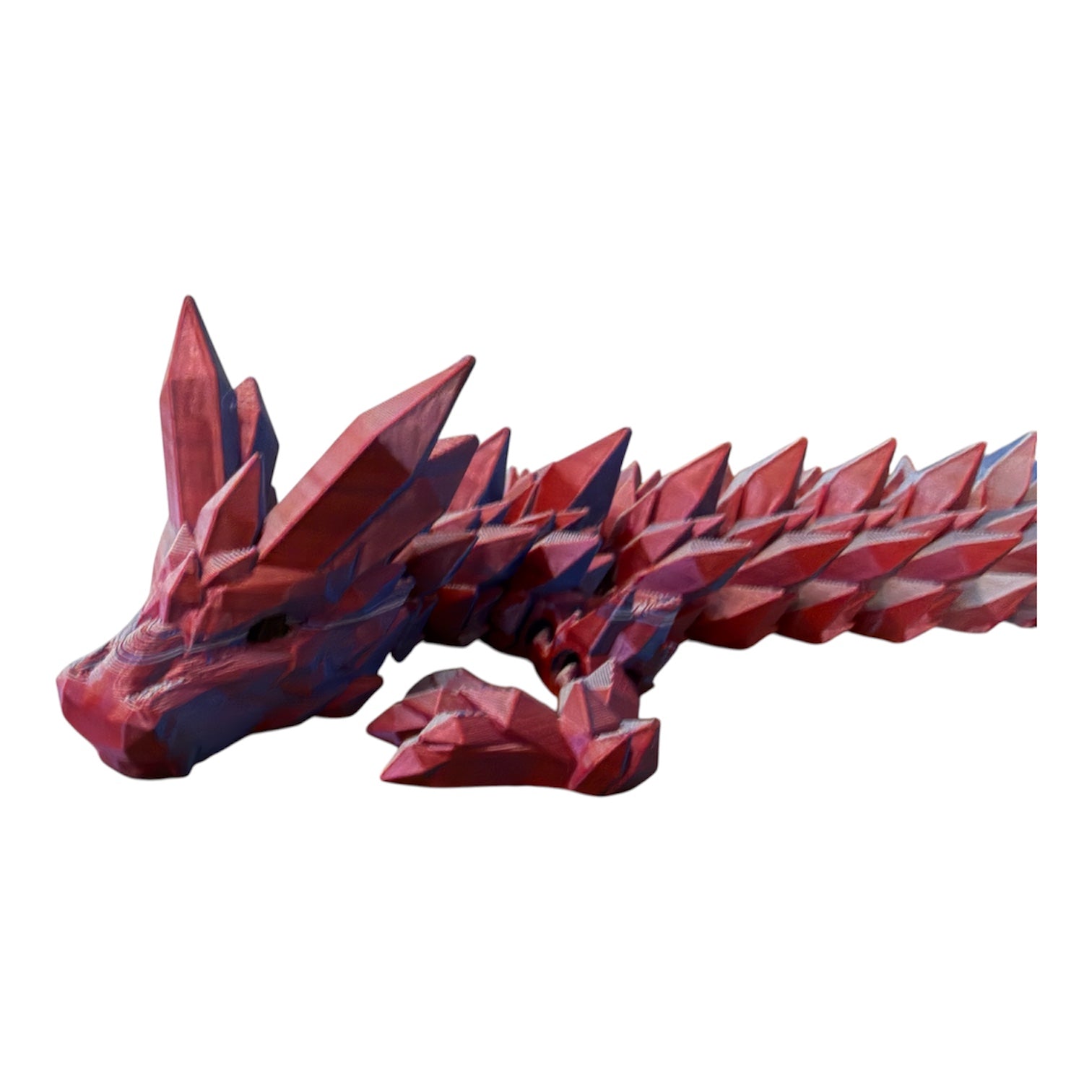 Crystal Dragon Red White & Blue Edition – Articulated 3D Printed Dragon | Multi-Color Fantasy Fidget Driftwood 3D Printworks Flexi Toy
