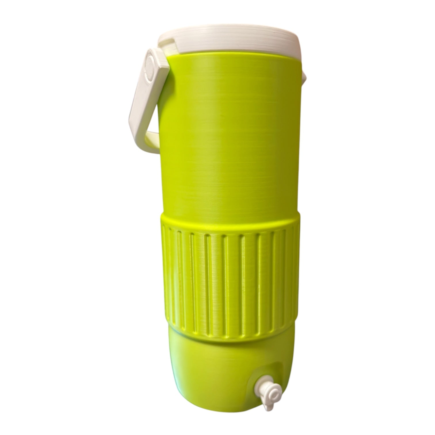 Driftwood 3D Printworks water cooler can cooler holder, black plastic with textured grip and branding details.