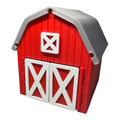 3D printed Driftwood 3D Printworks barn playset with Flexi Animals for farm adventures, featuring colorful barn and farmyard details.