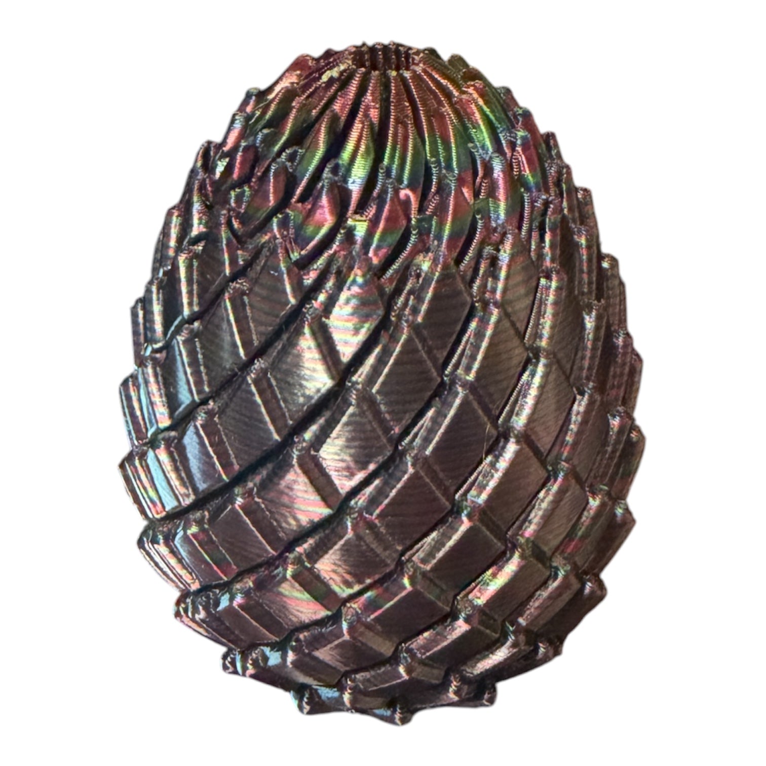 Driftwood 3D Printworks Dragon Egg Fidget toy, realistic textured dragon egg with detailed scales, handheld sensory stress reliever.