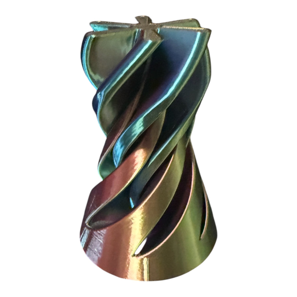 Driftwood 3D Printworks Spiral Twist Fidget toy with colorful, twisting design for sensory stimulation and stress relief.