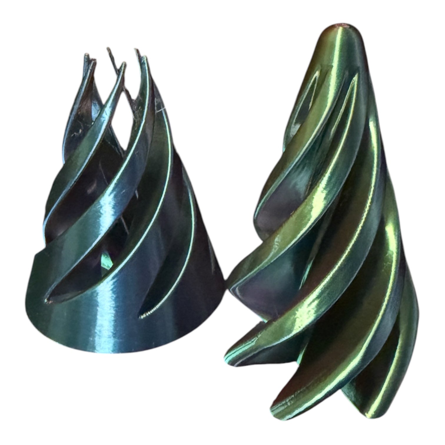 Driftwood 3D Printworks spiral twist fidget toy with colorful sensory twists, designed for stress relief and tactile engagement.
