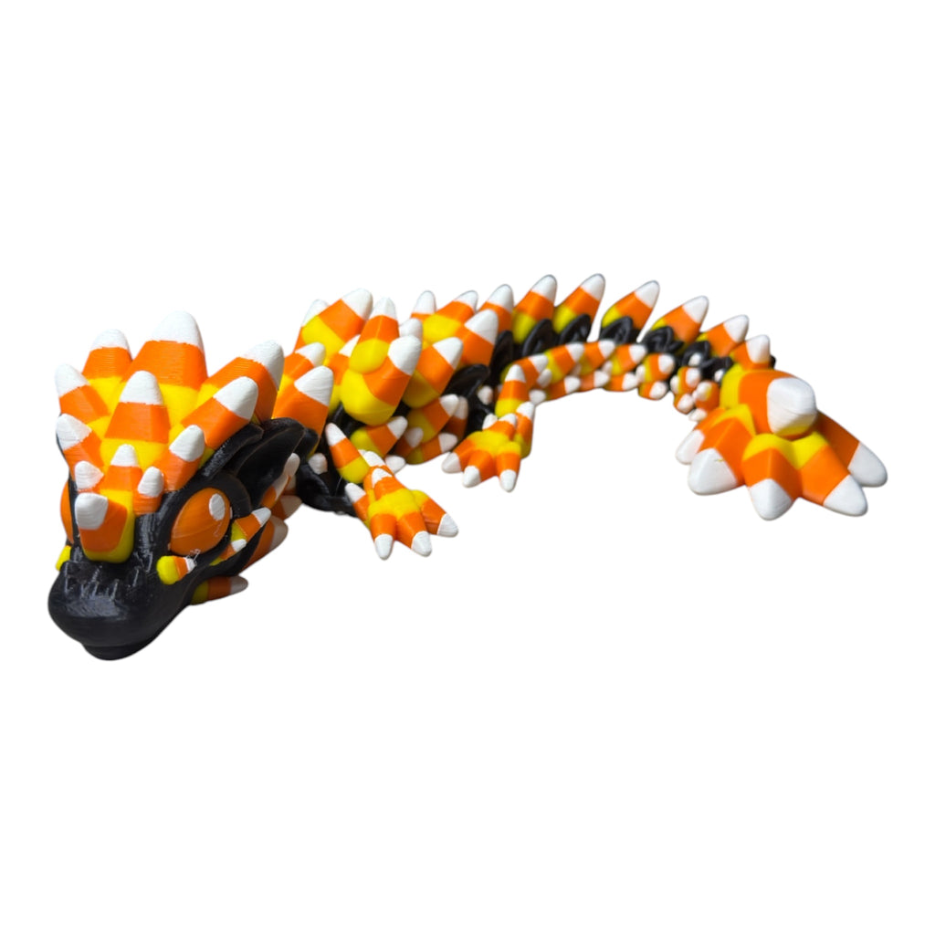 Baby Candy Corn Dragon – Articulated 3D Printed Halloween Dragon Driftwood 3D Printworks Flexi Toy