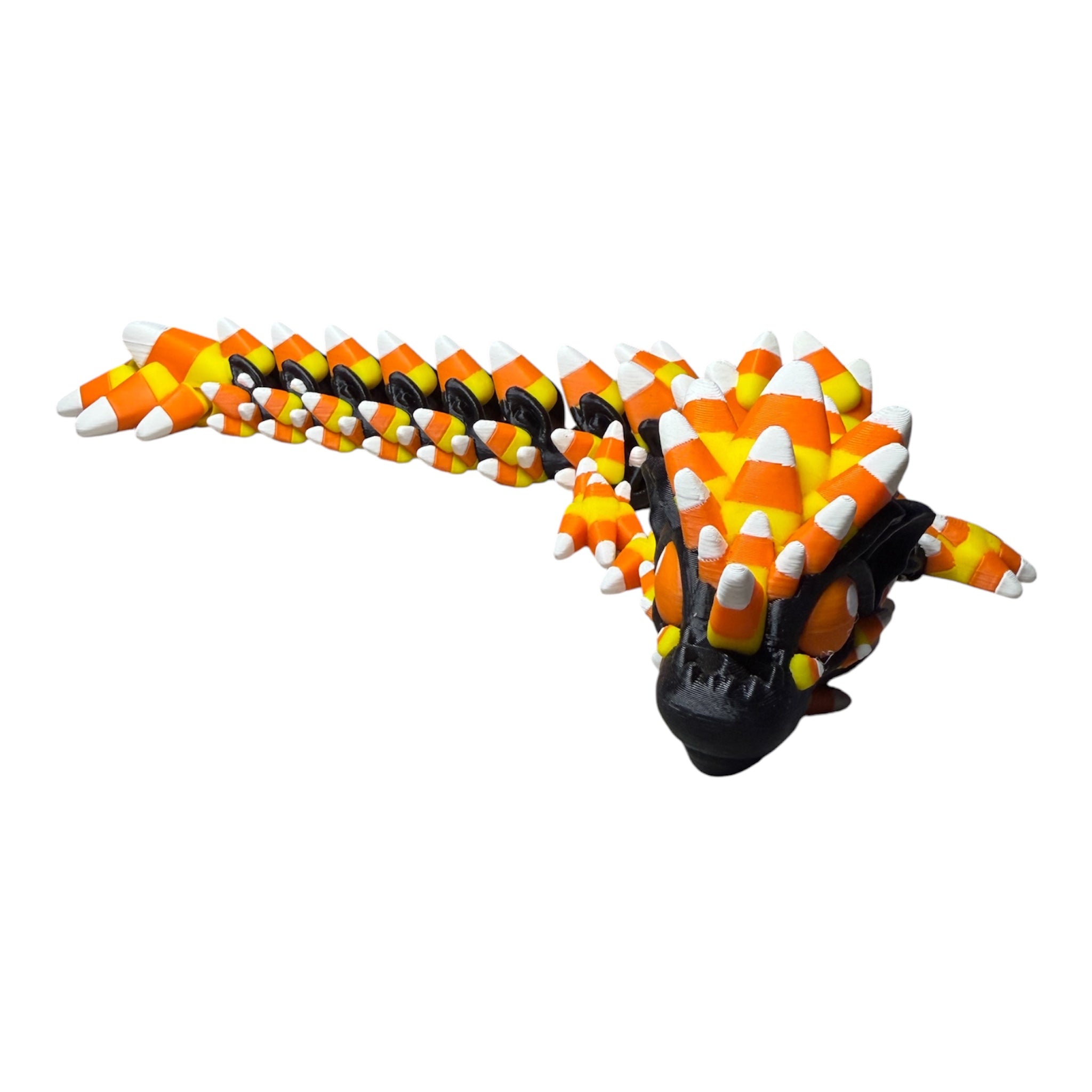 Baby Candy Corn Dragon – Articulated 3D Printed Halloween Dragon Driftwood 3D Printworks Flexi Toy