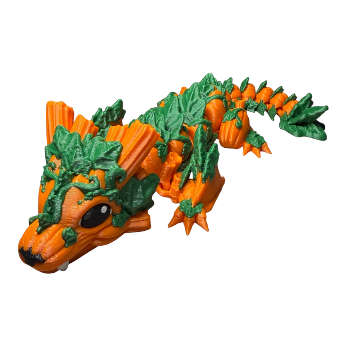 Baby Pumpkin Wyvern – Articulated 3D Printed Dragon | Halloween Flexi Dragon Driftwood 3D Printworks Flexi Toy