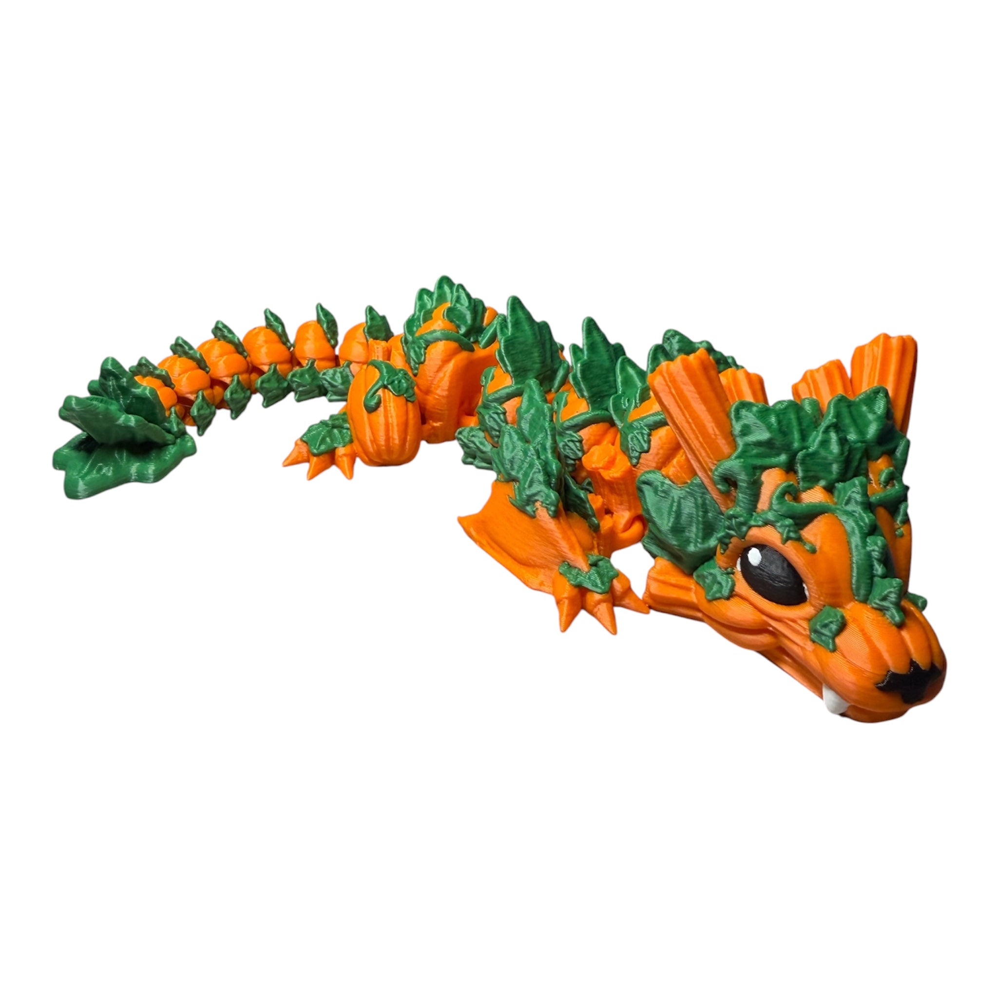 Baby Pumpkin Wyvern – Articulated 3D Printed Dragon | Halloween Flexi Dragon Driftwood 3D Printworks Flexi Toy