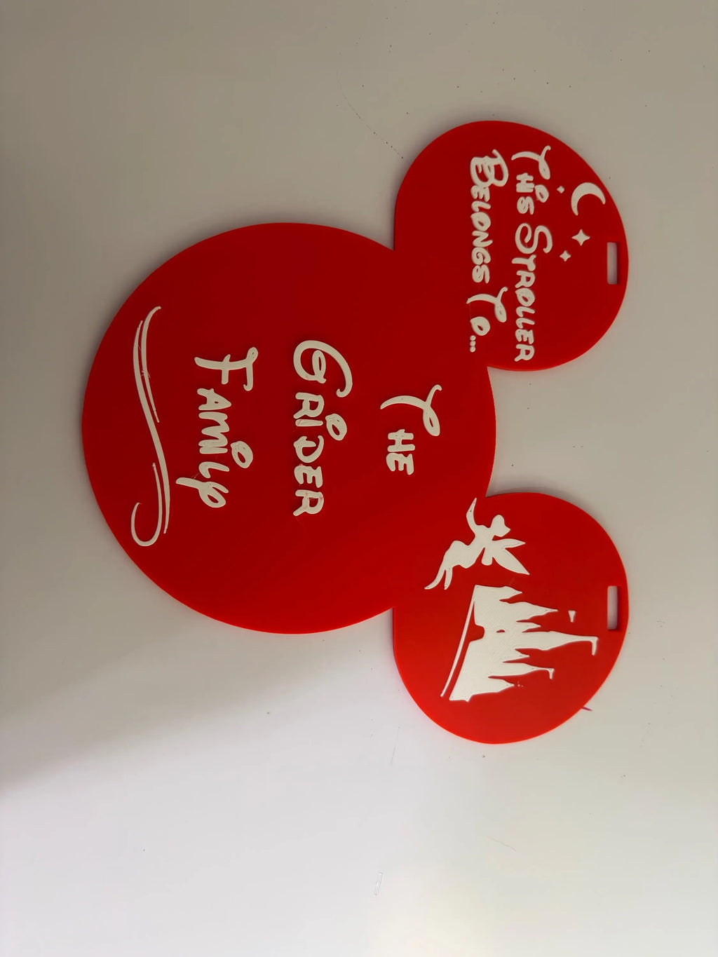 Customized Family Name Sign for Stroller, Theme Park Stroller I.D Tag (Mouse)