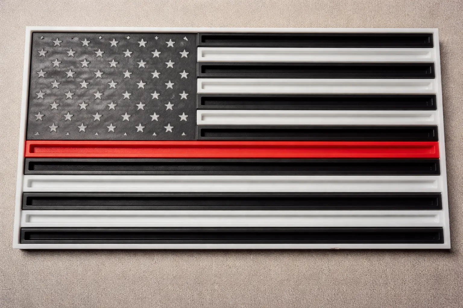 Thin Line American Flag Challenge Coin Holder – 9” Tabletop Display (Multiple Colors Available) Driftwood 3D Printworks First Responder Gear