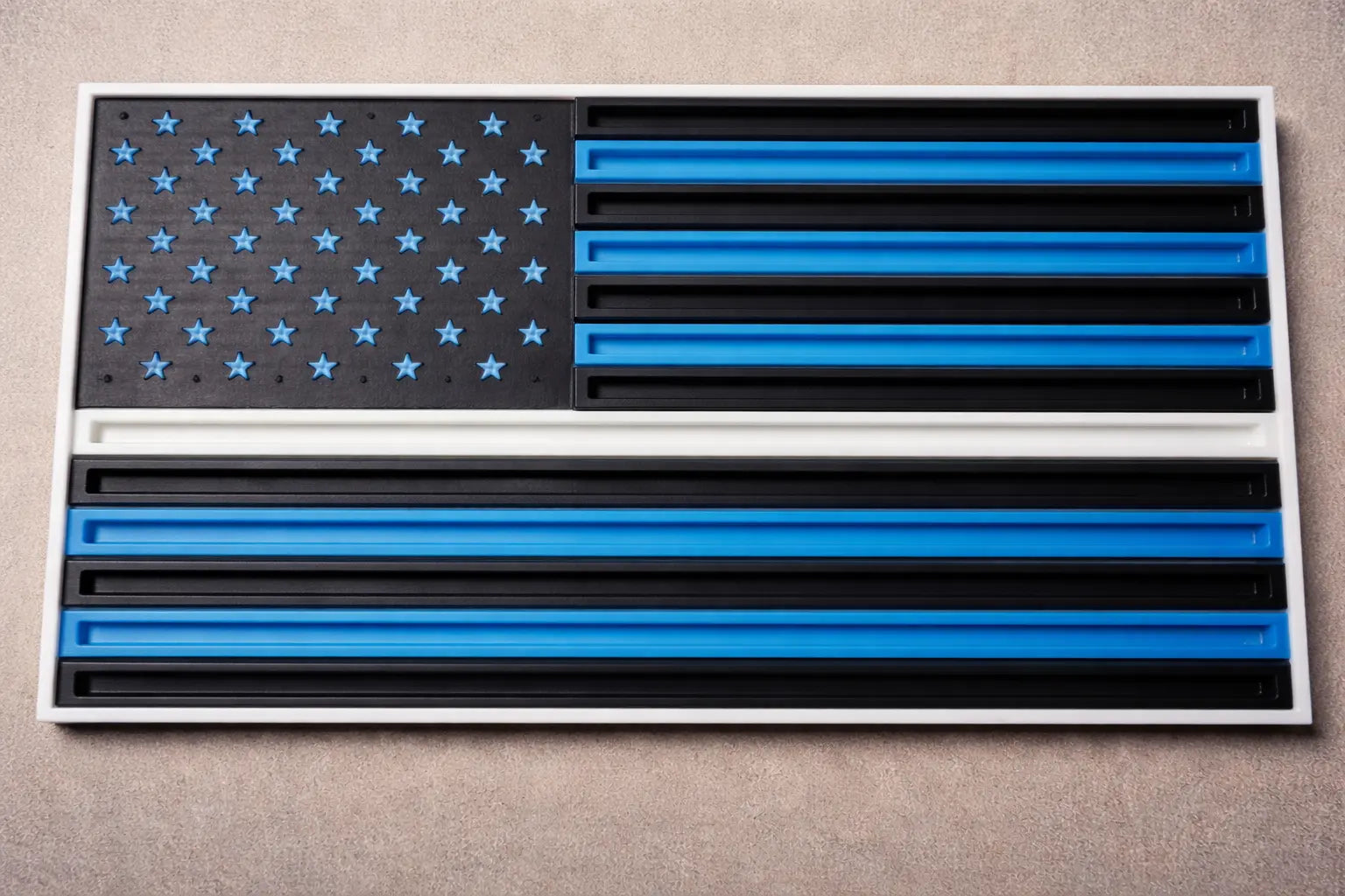 Thin Line American Flag Challenge Coin Holder – 9” Tabletop Display (Multiple Colors Available) Driftwood 3D Printworks First Responder Gear